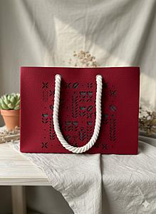 Шопер з фетру двошаровий, колекція «Весна» — міцні м’які ручки, M/L, з кишенями і блискавкою