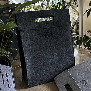 ОПТ від 50 штук. Шопер Пакет з фетру одношаровий — міцні ручки, M/L, різні кольори, практичний еко-пакет