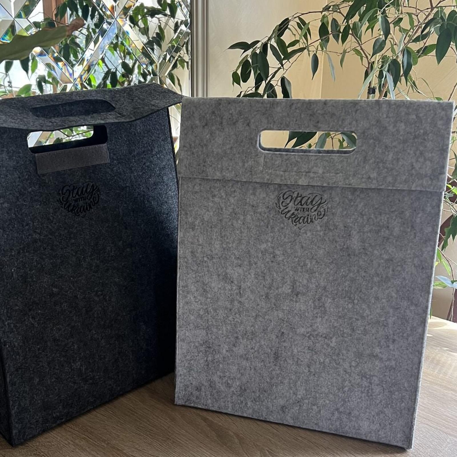 ОПТ від 50 штук. Шопер Пакет з фетру одношаровий — міцні ручки, M/L, різні кольори, практичний еко-пакет