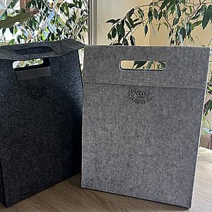 ОПТ від 50 штук. Шопер Пакет з фетру одношаровий — міцні ручки, M/L, різні кольори, практичний еко-пакет