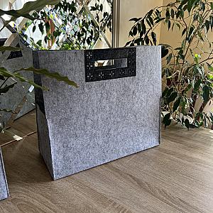 ОПТ від 50 штук. Шопер Пакет "Трапеція" з фетру одношаровий — міцні ручки, M/L, різні кольори, практичний еко-пакет