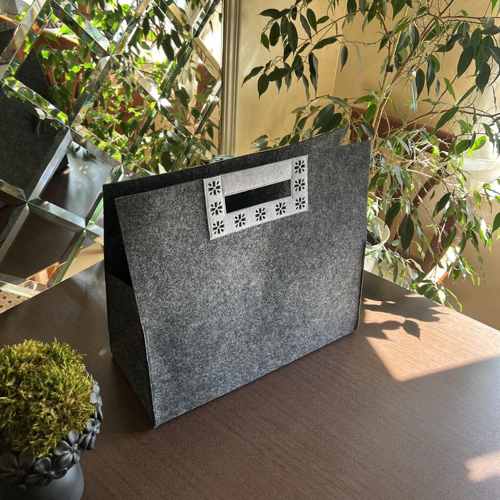 ОПТ від 50 штук. Шопер Пакет "Трапеція" з фетру одношаровий — міцні ручки, M/L, різні кольори, практичний еко-пакет