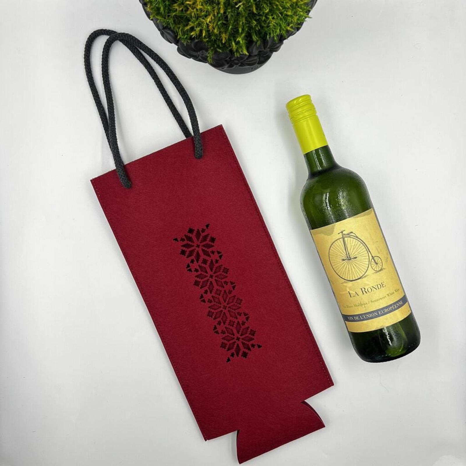 ОПТ от 50 штук. Фетровый шопер для бутылки — стильная подарочная упаковка для вина и шампанского