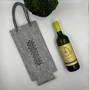 ОПТ от 50 штук. Фетровый шопер для бутылки — стильная подарочная упаковка для вина и шампанского