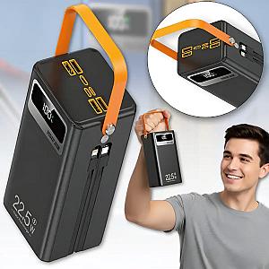 Портативний павербанк Tugii Y105 50000 мА·ч з LED-ліхтариком та дисплеєм (22,5W, 7 портів)