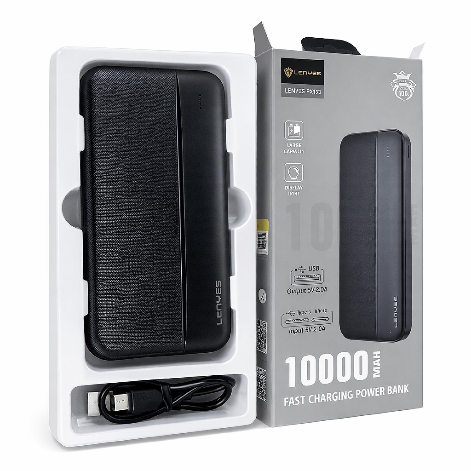 Зовнішній акумулятор Power Bank Lenyes PX163 10000 мАг
