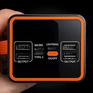 Повербанк MAXI 100,000 мАг з дисплеєм, 4×USB + ліхтарик