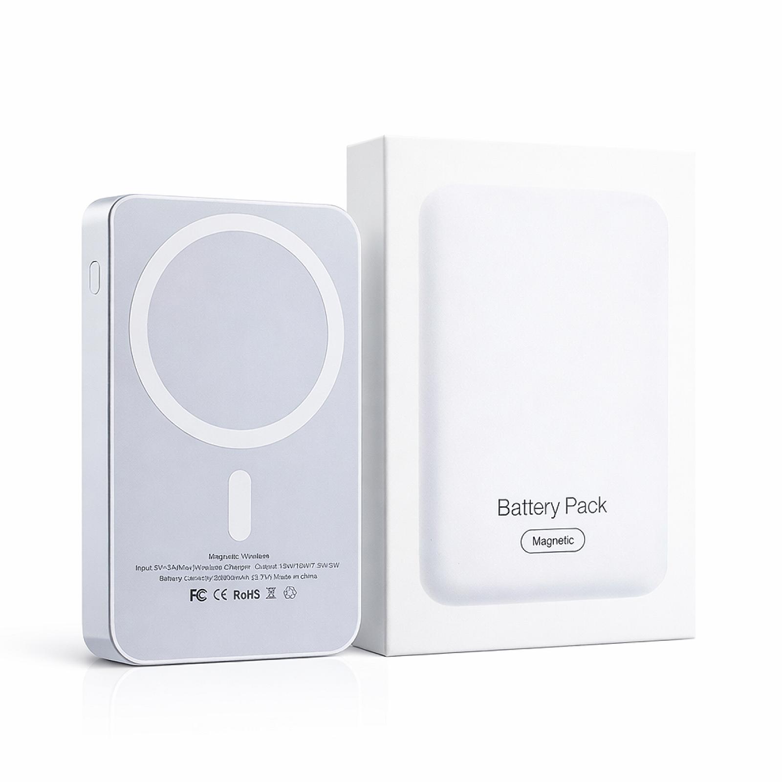 Магнітний павербанк Magnetic  20000 mAh з бездротовою зарядкою  (MagSafe сумісний)