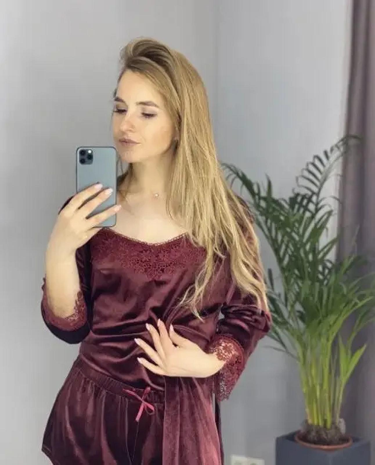 Велюровий люкс 4 в 1 бордо