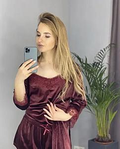 Велюровий люкс 4 в 1 бордо