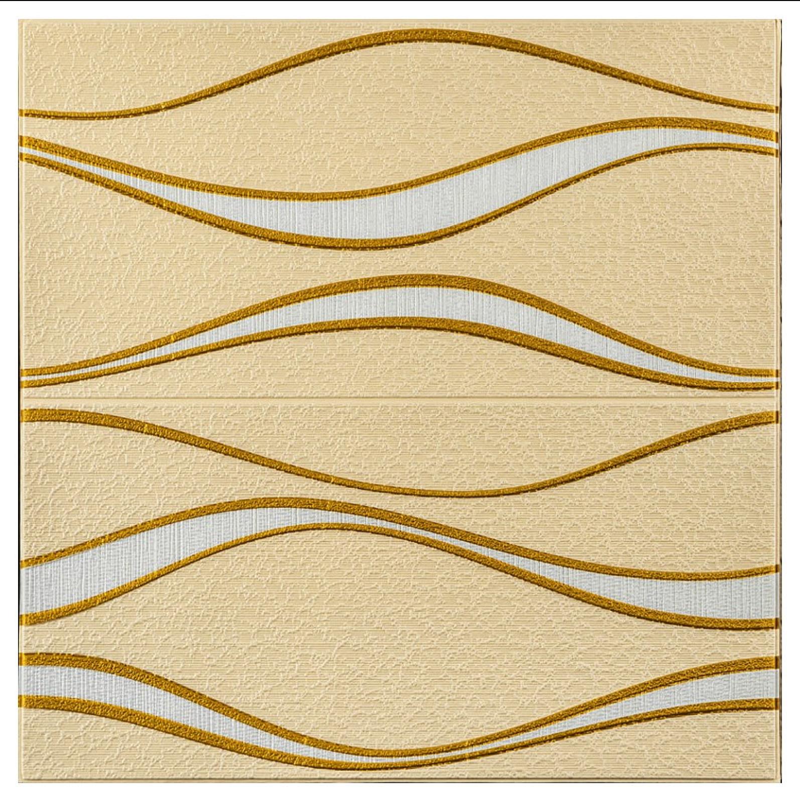 Самоклеюча 3D панель 700x700x5мм золоті хвилі