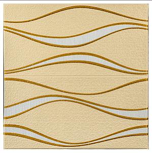 Самоклеюча 3D панель 700x700x5мм золоті хвилі