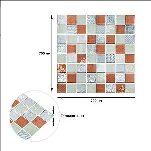 Панель стінова 3D 700х700х4мм Мозаїка коричнева
