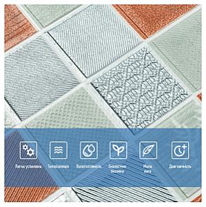 Панель стінова 3D 700х700х4мм Мозаїка коричнева