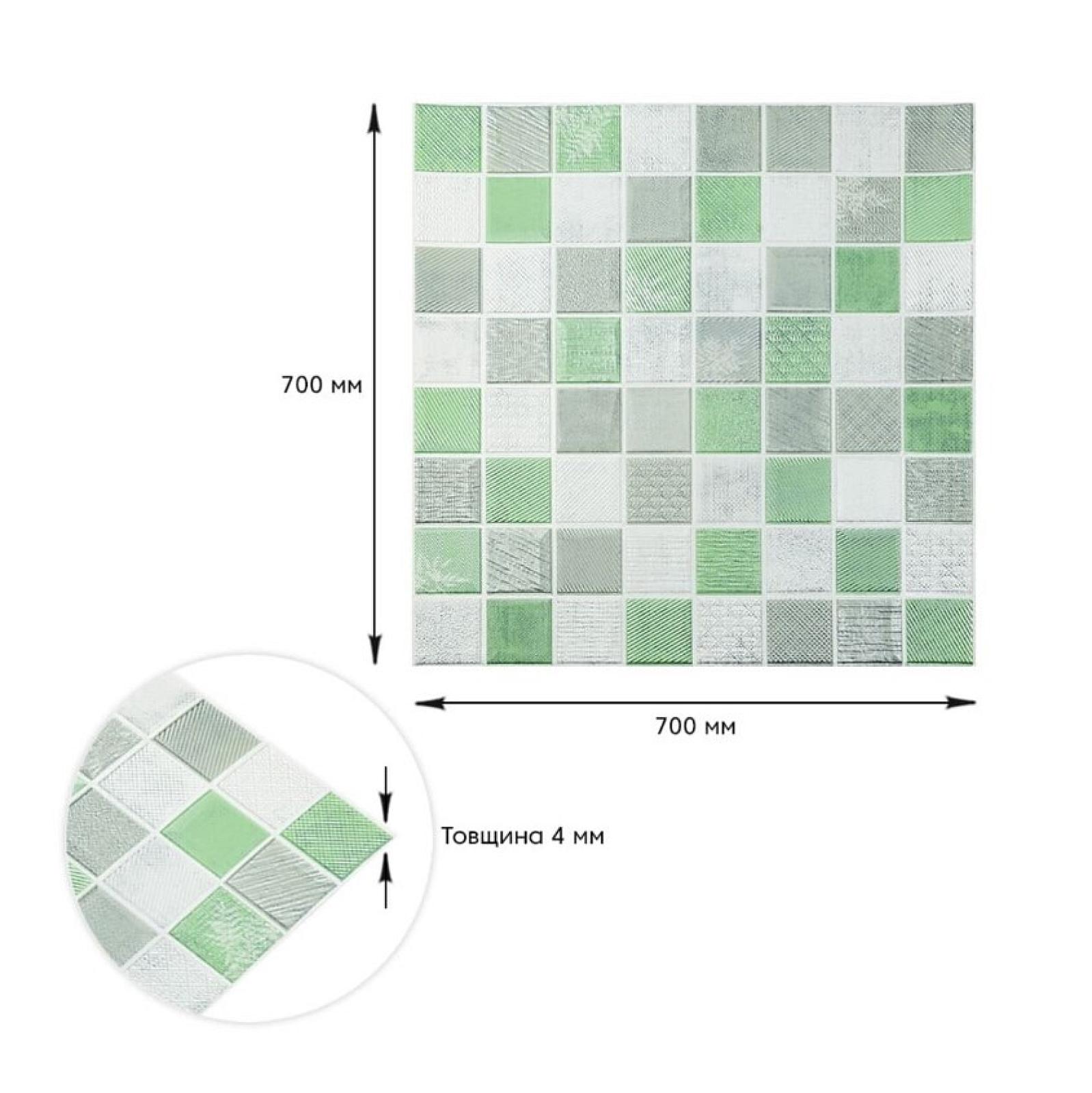 Панель стінова 3D 700х700х4мм Мозаїка зелена