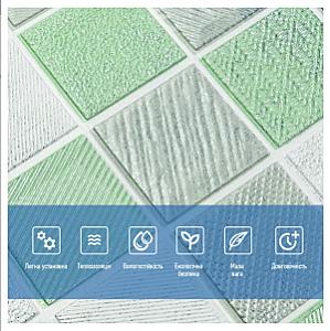 Панель стінова 3D 700х700х4мм Мозаїка зелена