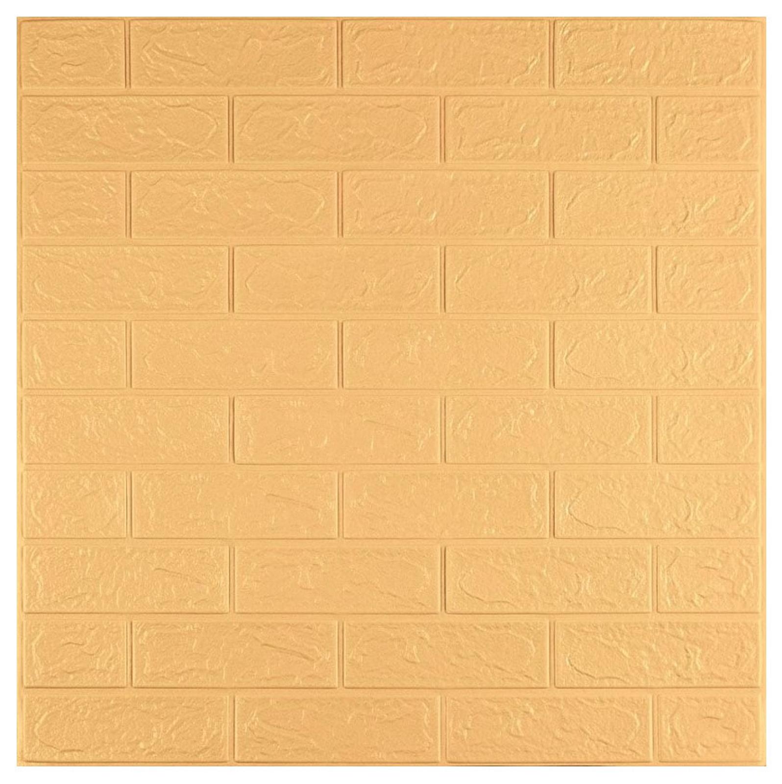 3D панель самоклеюча 700х770х3мм цегла Жовто-пісочна