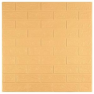 3D панель самоклеюча 700х770х3мм цегла Жовто-пісочна