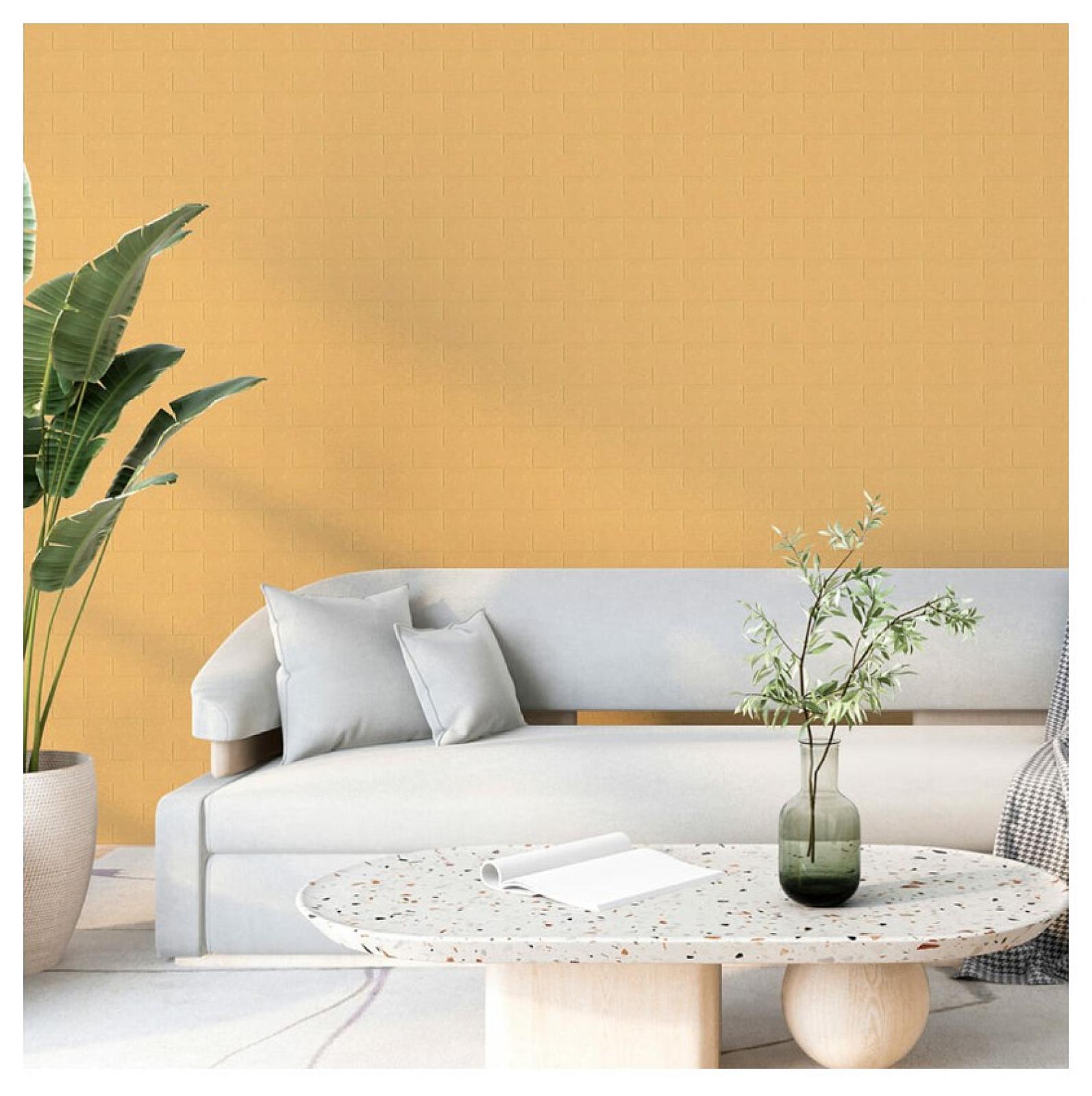 3D панель самоклеюча 700х770х3мм цегла Жовто-пісочна