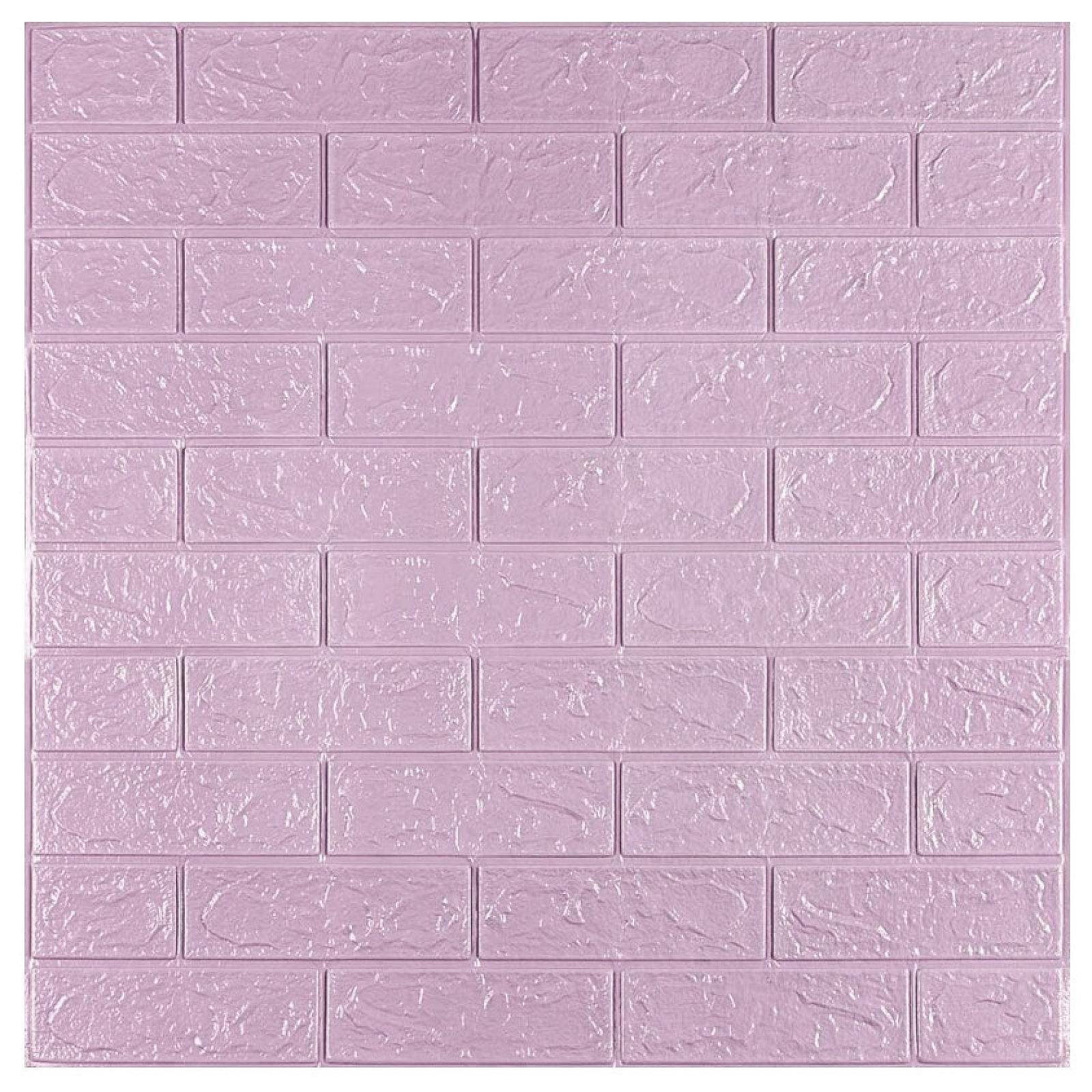 3D панель самоклеюча 700х770х3мм цегла Світло - фіолетова