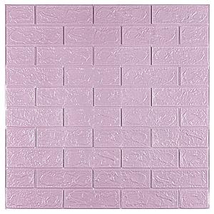 3D панель самоклеюча 700х770х3мм цегла Світло - фіолетова