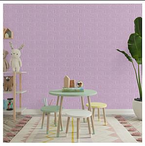 3D панель самоклеюча 700х770х3мм цегла Світло - фіолетова