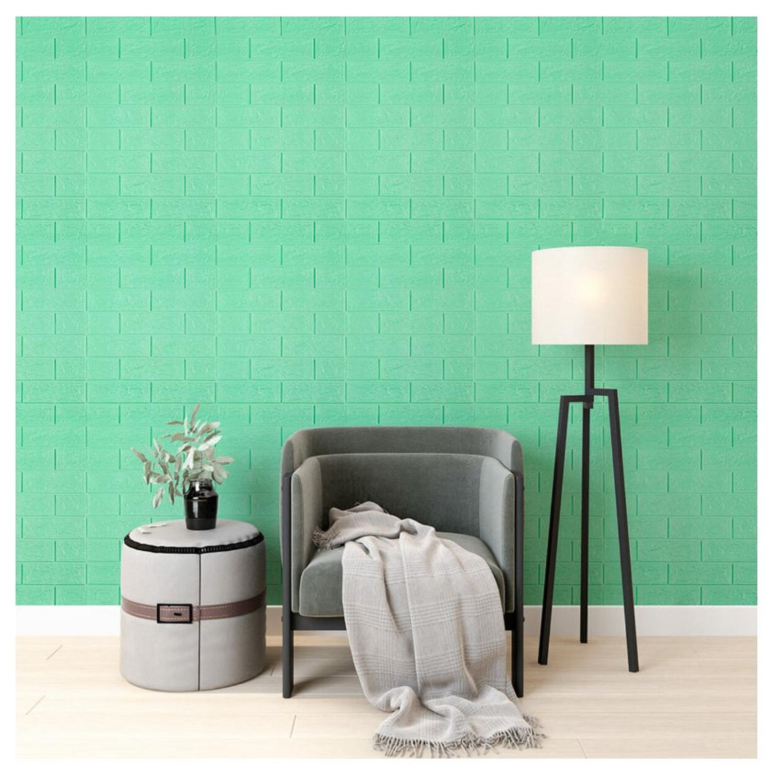 3D панель самоклеюча 700х770х3мм цегла М'ята