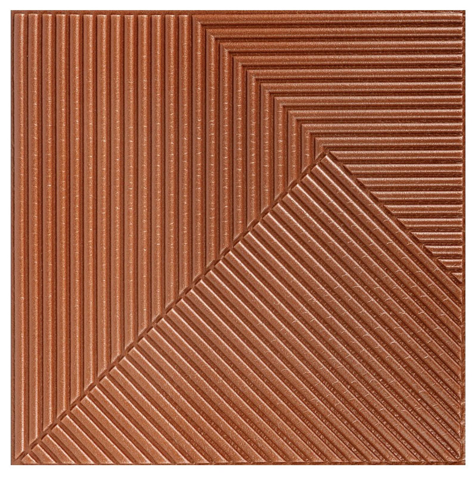 Самоклеюча декоративна 3D панель 500х500х5мм Коричневий