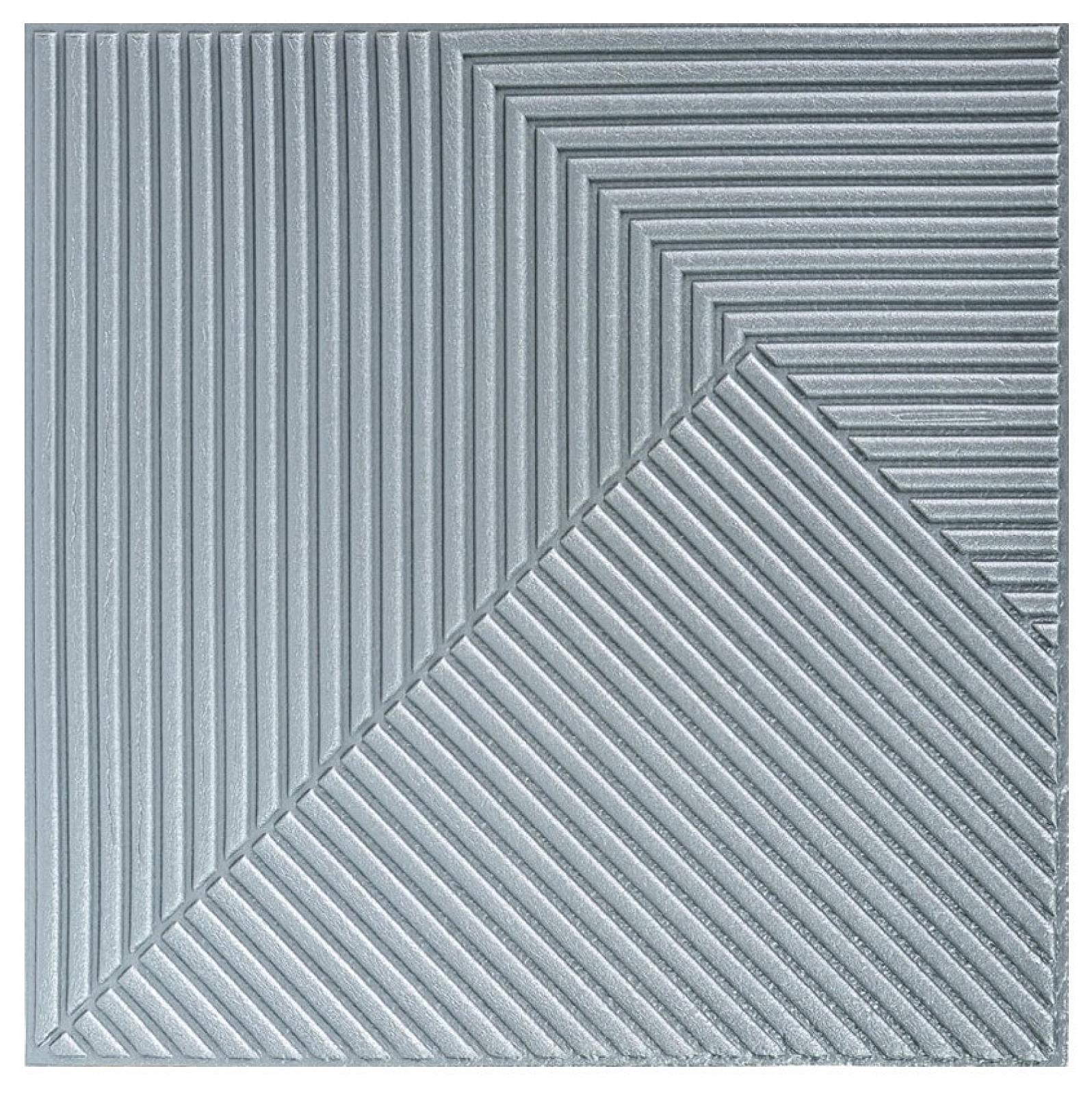 Самоклеюча декоративна 3D панель 500х500х5мм Бамбук Сірий