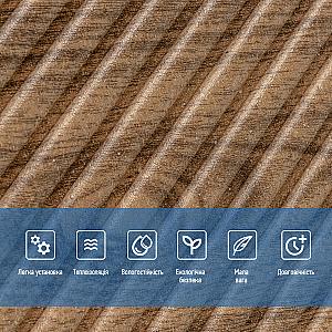 Панель стінова 3D 500х500х5мм Бамбук темний Дуб