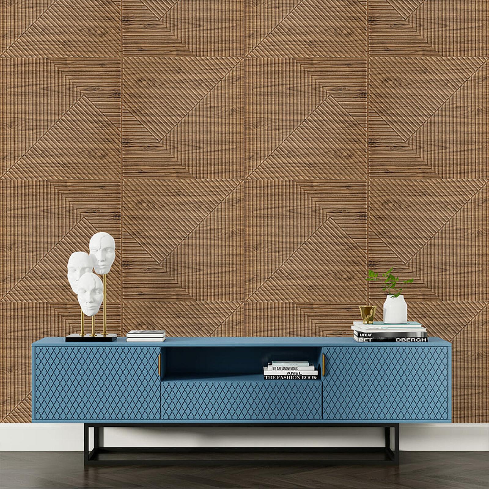 Панель стінова 3D 500х500х5мм Бамбук темний Дуб