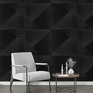 Панель стінова 3D 500х500х5мм Бамбук Чорний