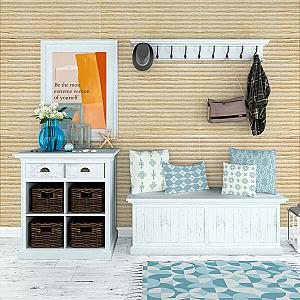 Самоклеюча декоративна 3D панель 700x700x5мм Бамбук капучино (077)