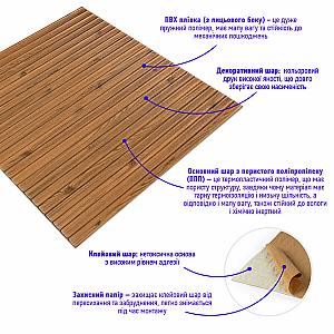 Самоклеюча декоративна 3D панель 700x700x8.5мм Бамбук Дерево (072)