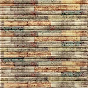 Самоклеюча декоративна 3D панель 700x700x8.5мм мікс бамбук кольоровий (073)
