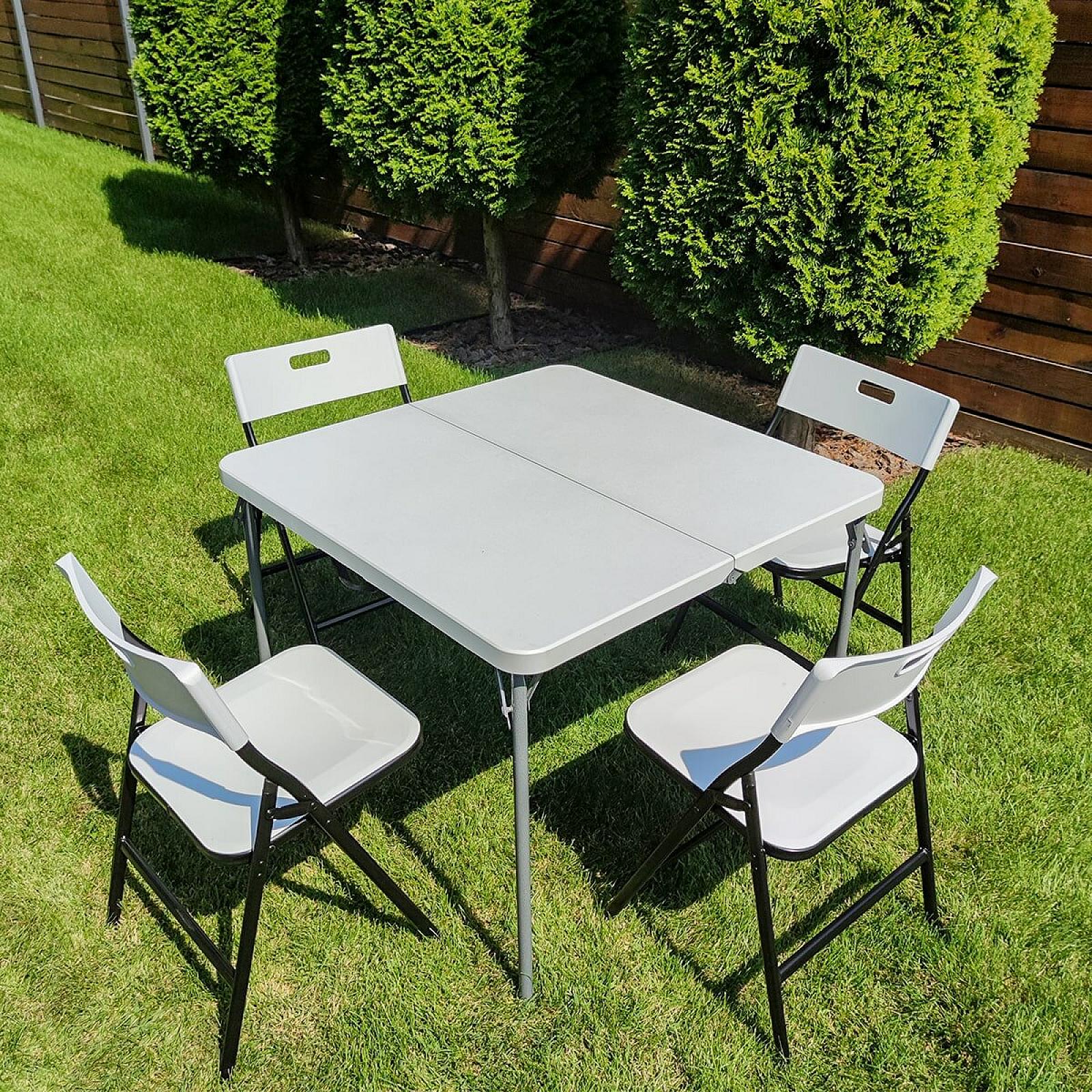 Набір мебелів складний (Стіл і 4 стільця), Білий (з сумкою)