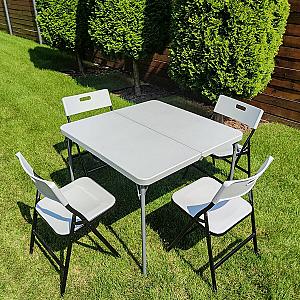 Набір мебелів складний (Стіл і 4 стільця), Білий (з сумкою)