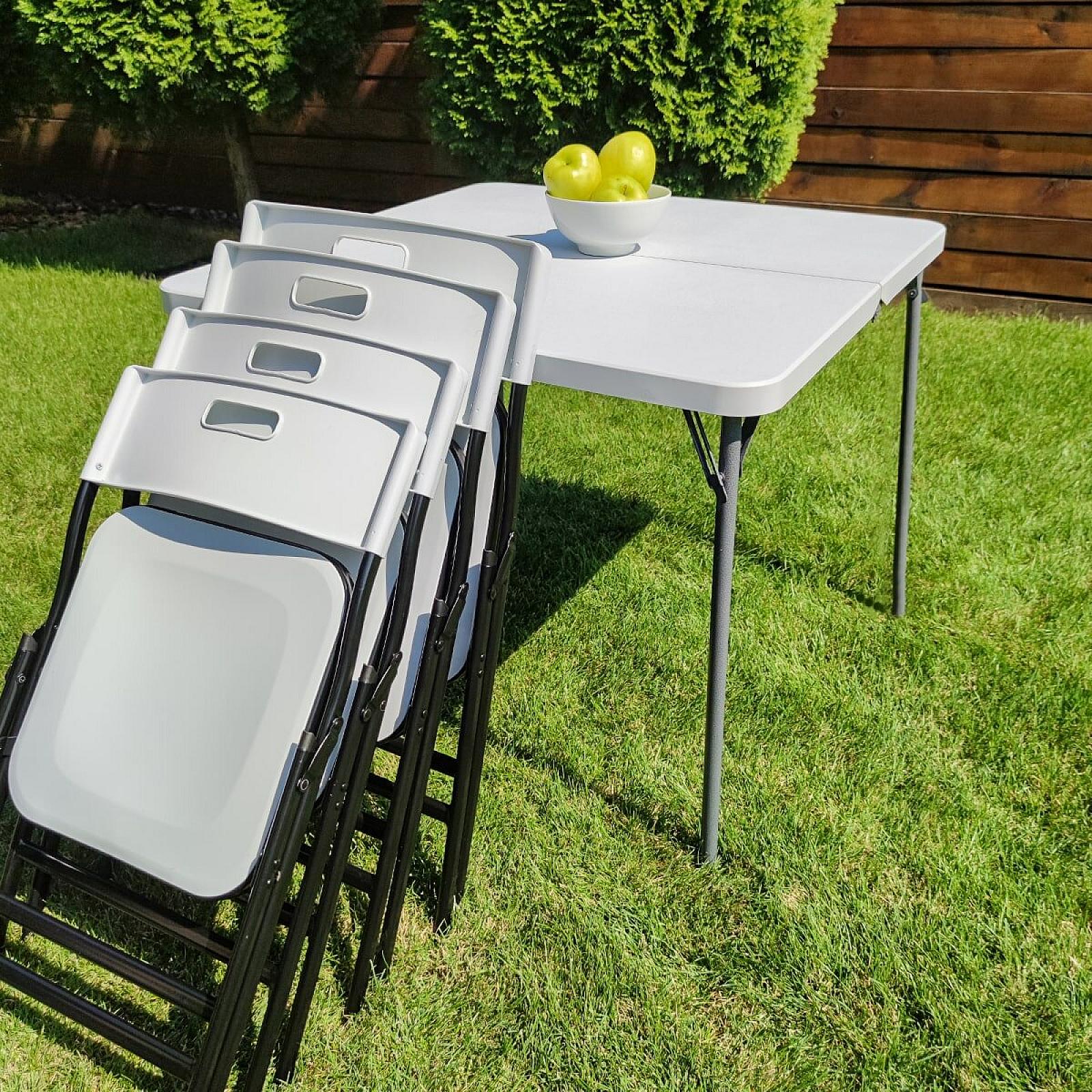 Набір мебелів складний (Стіл і 4 стільця), Білий (з сумкою)
