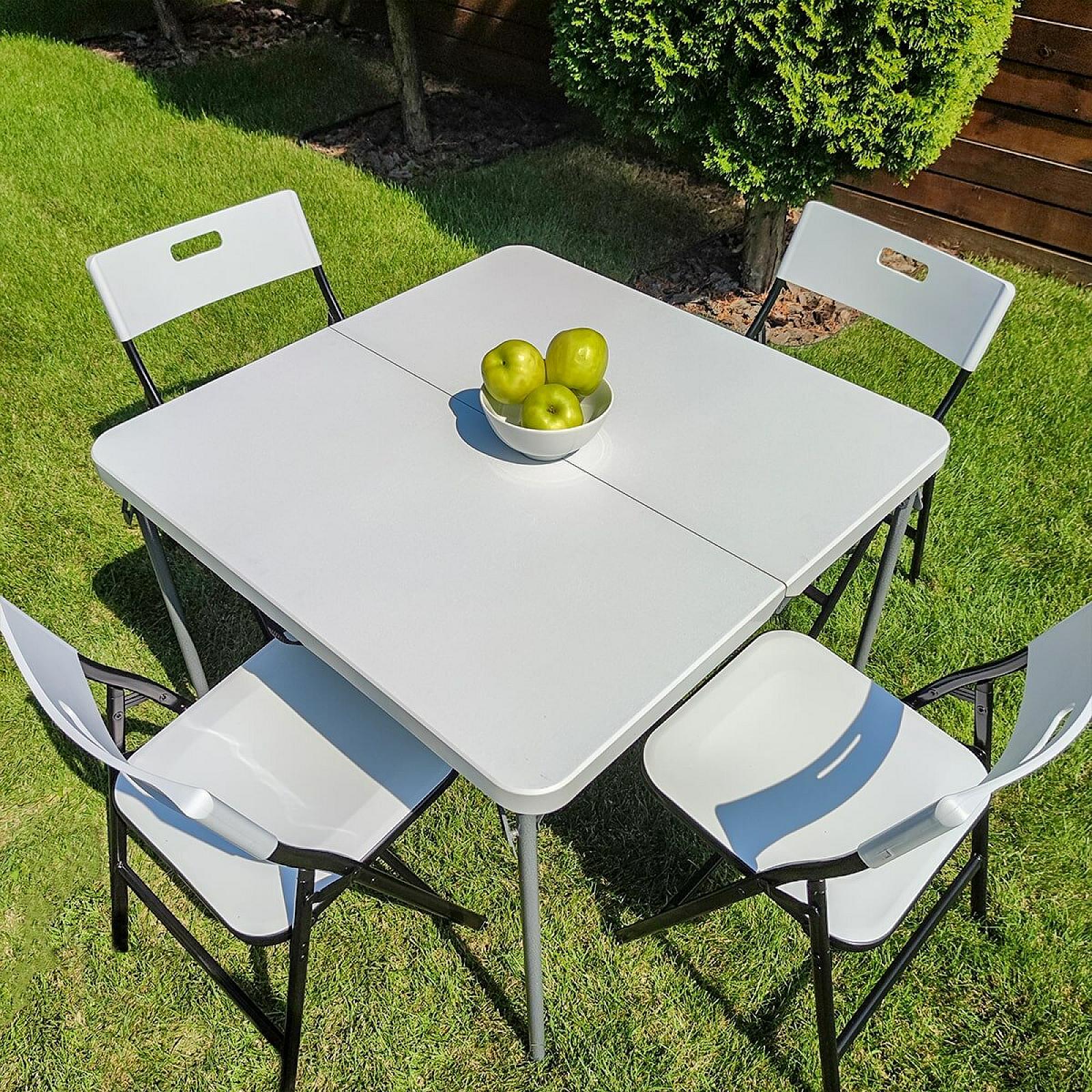 Набір мебелів складний (Стіл і 4 стільця), Білий (з сумкою)
