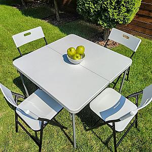 Набір мебелів складний (Стіл і 4 стільця), Білий (з сумкою)