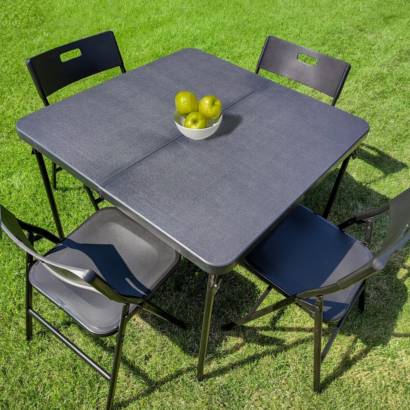 Набір меблів складний (Стіл і 4 стільця), Чорний (з сумкою)