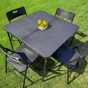 Набір меблів складний (Стіл і 4 стільця), Чорний (з сумкою)