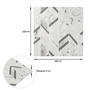 Панель стінова 3D 680х680х4мм Абстракція сіра