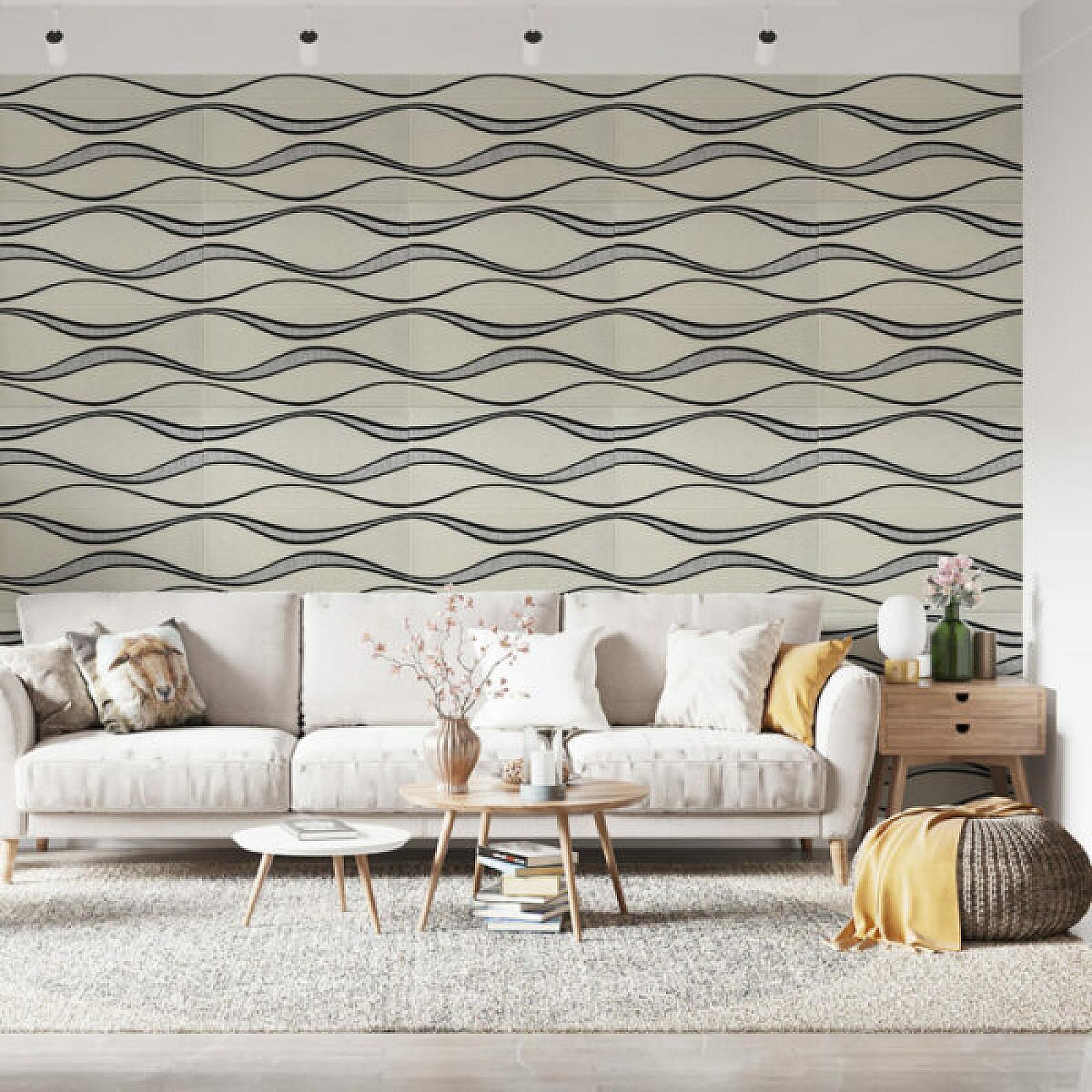 Самоклеюча 3D панель 700x700x5мм Білі хвилі