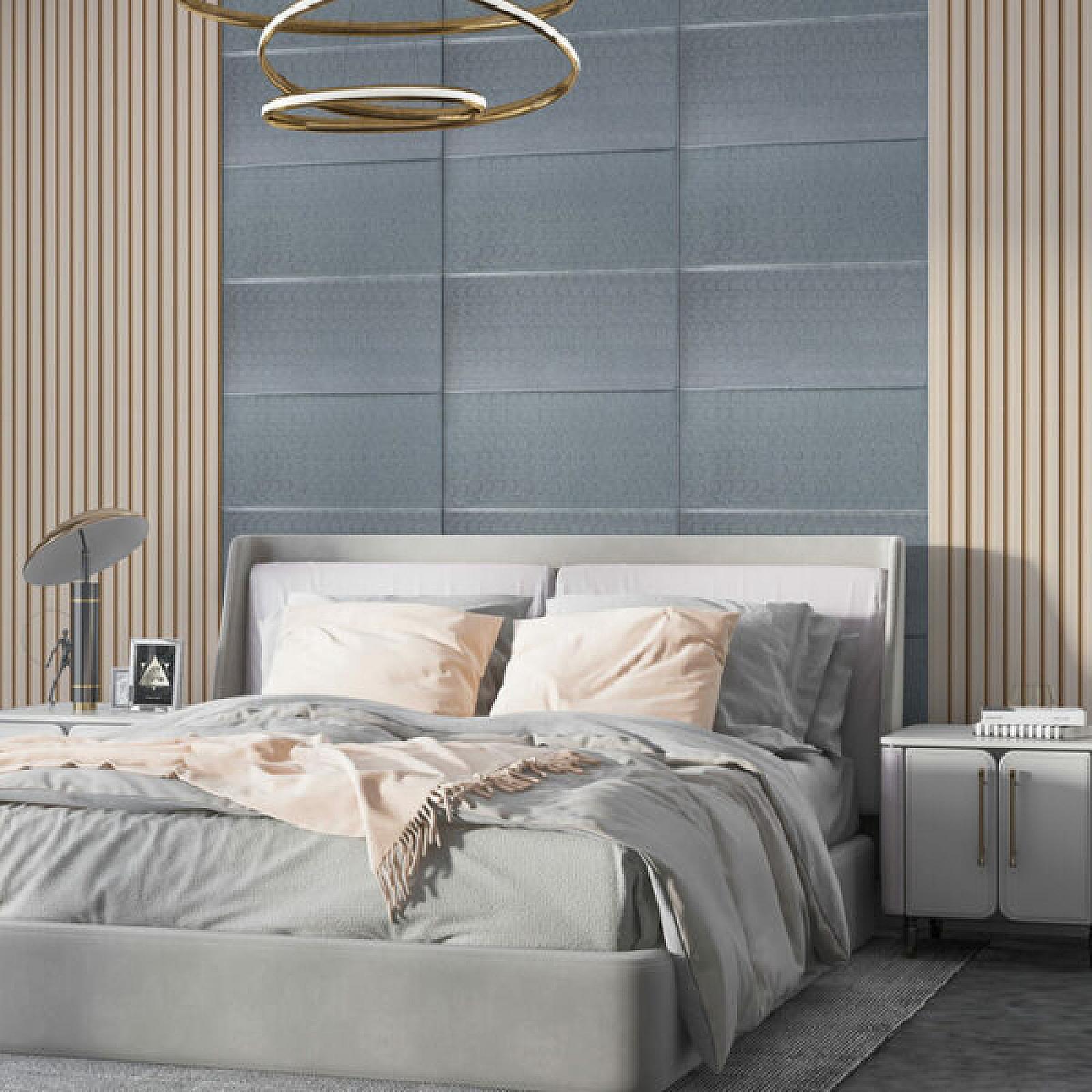 Панель 3D 680х700х4мм Срібний квадрат