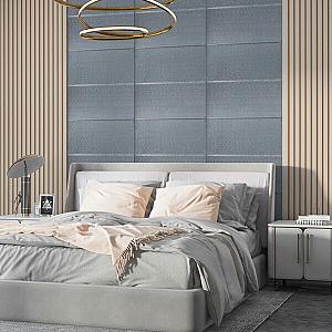 Панель 3D 680х700х4мм Срібний квадрат