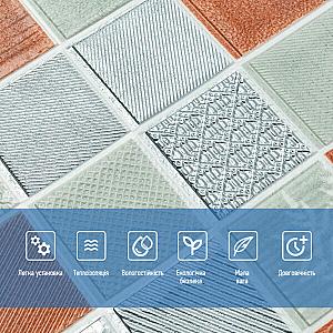 Панель стінова 3D 700х700х4мм Мозаїка коричнева