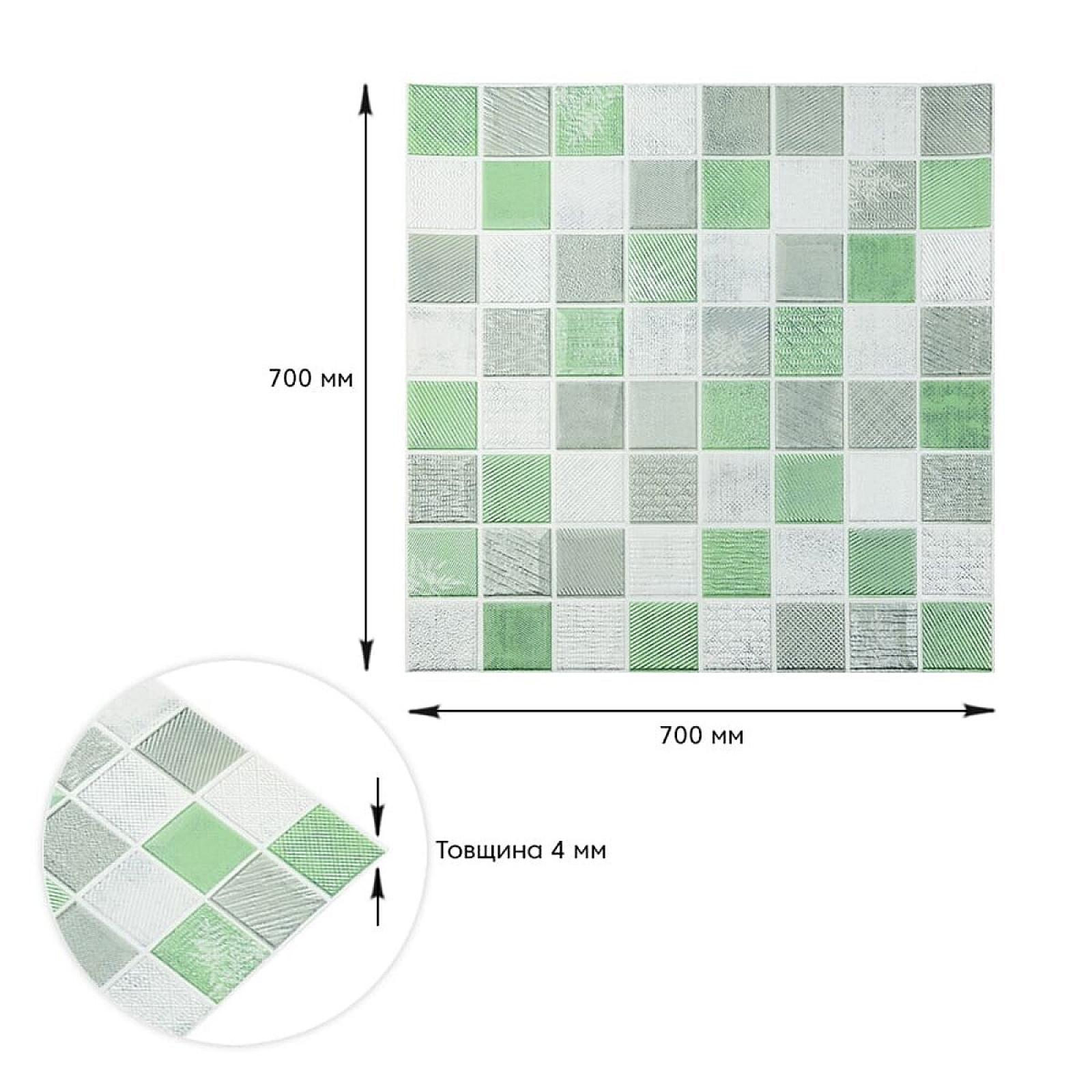 Панель стінова 3D 700х700х4мм Мозаїка зелена