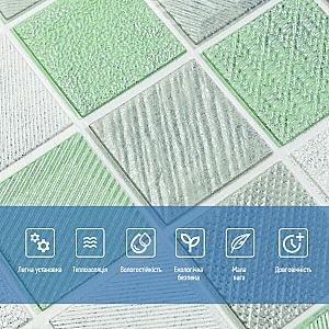 Панель стінова 3D 700х700х4мм Мозаїка зелена