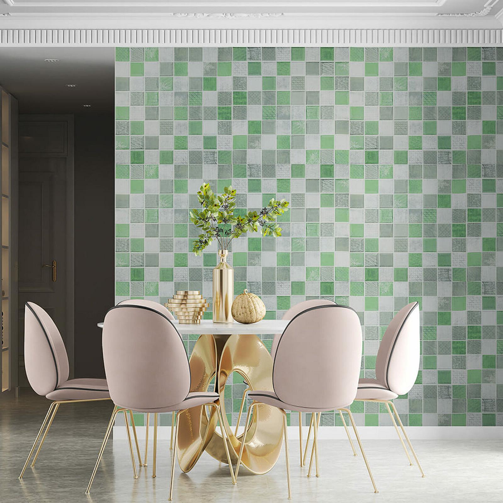 Панель стінова 3D 700х700х4мм Мозаїка зелена